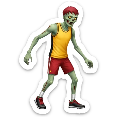 sportmen zombie full body and sport item sticker