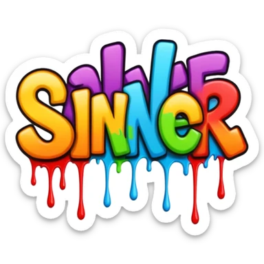 Animated Word Sinner sticker