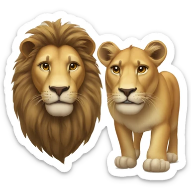 Lion and lioness  sticker