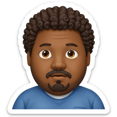 Chubby guy with goatee dark skin and curly hair sticker