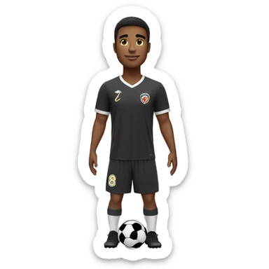 Chico con pelo negro y tés blanca playera de fútbol  sticker