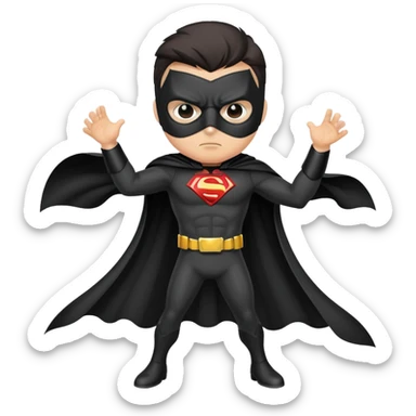 masked superhero vigilante with a cape sticker