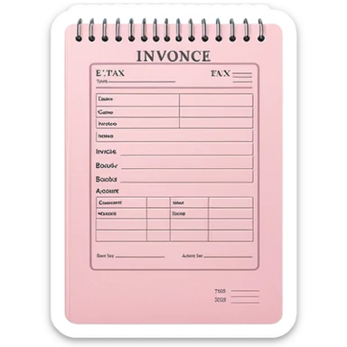 Pale Pink E-Tax Invoice account book sticker