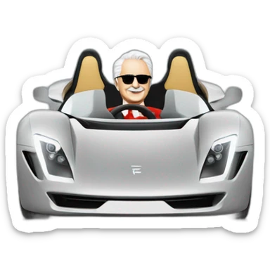 Enzo Ferrari driving a tesla sticker