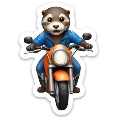 Otter who rides a Sport motorcycle sticker