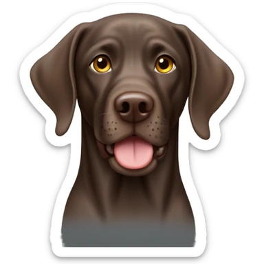 Brown German short haired pointer  with ticking sticker