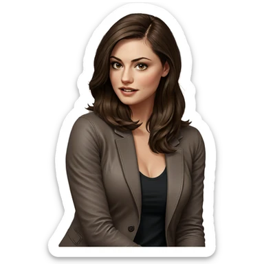 realistic solo portrait of girl sticker