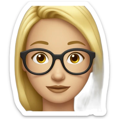 Une fille de 13 ans blonde avec des lunettes rondes joli sticker