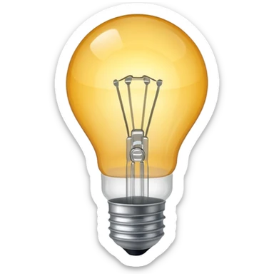 Lightbulb – Clear bulb glowing warmly sticker