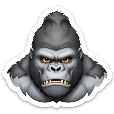 A mad strong silverback gorilla  sticker