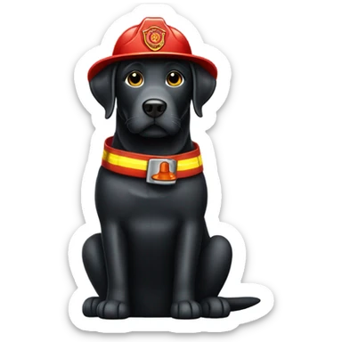 Black lab with fireman’s hat  sticker