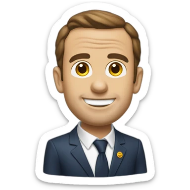 macron feusant du bricolages sticker