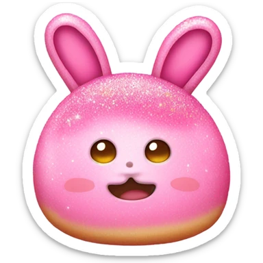 Pink honeybun with glitter  sticker