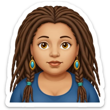 very fat beautiful rich brunette dreadlocked woman sticker