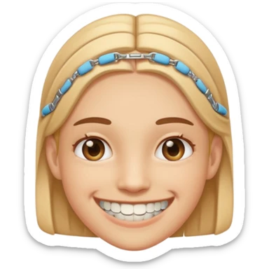 Emoji avec un appareil dentaire  sticker