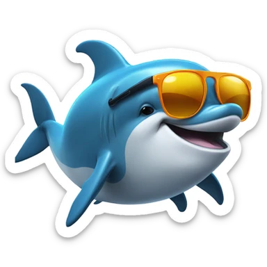 dolphin in sunglasses  sticker