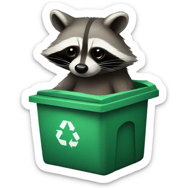 raccoon in trash sticker
