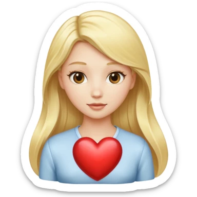 blonde heart just the hair colour in a heart shape without the face part of the emoji sticker