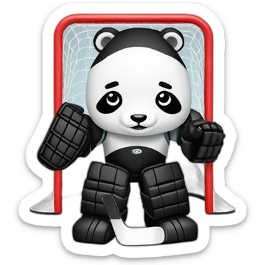 Hockey-goalie-panda sticker