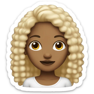 Tan girl with black and blonde afro sticker