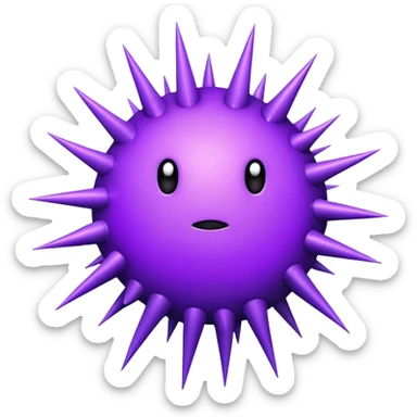 purple circular virus with protruding spikes clean minimal style sticker