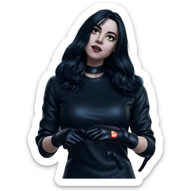 solo girl with black gloves sticker