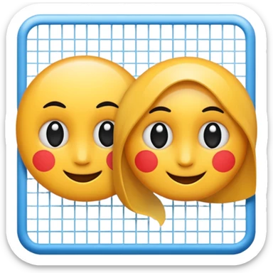 overlapping images, one realistic and one digital grid sticker