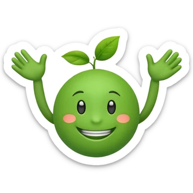 green emoji with limbs sticker