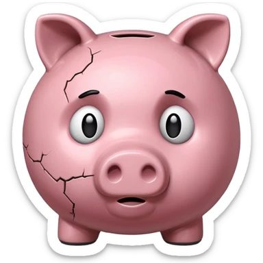 emoji of sad piggy bank] sticker