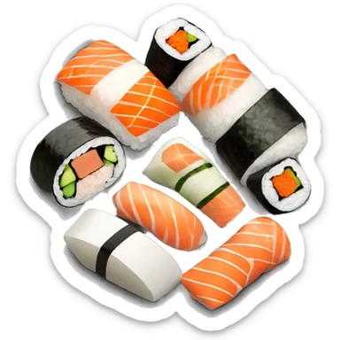 plate with sushi rolls  sticker