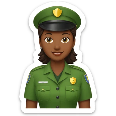 woman Security guard green dress sticker