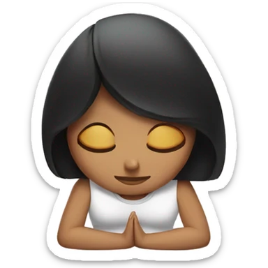 Black hair Mexican girl meditating  sticker
