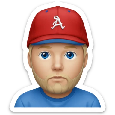 Fred Durst red cap back, blonde hair, blue eyes sticker