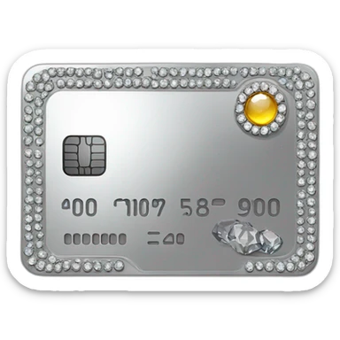 Silver credit card with gems sticker