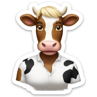 a person that looks like a gay cow sticker