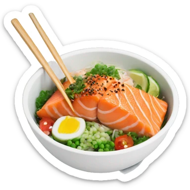 Salmon poke bowl sticker
