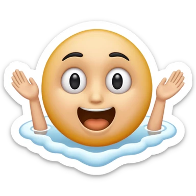 Un emoji idiot en l’aire qui fait peur sticker