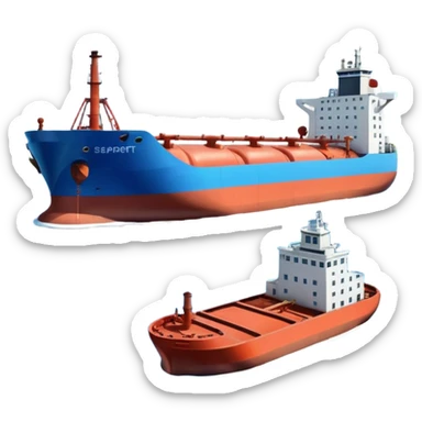 Seaport with a tanker in PNG format sticker