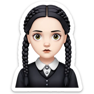 Wednesday Addams with braids sticker