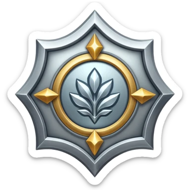 league of legends rank icon silver shiny stylized simple emoji style sticker
