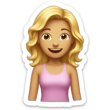 A girl having fun with friends sticker