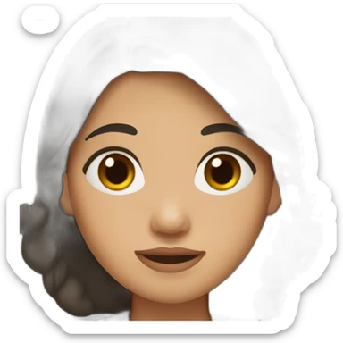 filipino girl with middle part and brown hair in black scrubs sticker