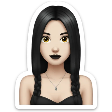 white girl, dark hair, goth style sticker