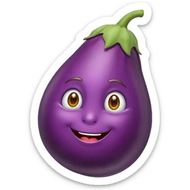 Eggplant giving charismatic face sticker