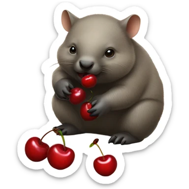 Wombat with cherrys sticker