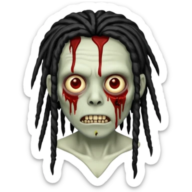 bloody Zombie with black dreads  sticker