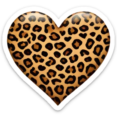 heart with leopard print sticker