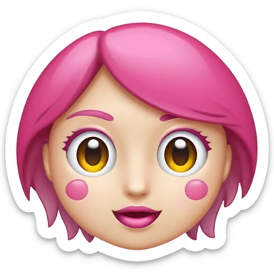 Coração metade rosa escuro e metade branco sticker