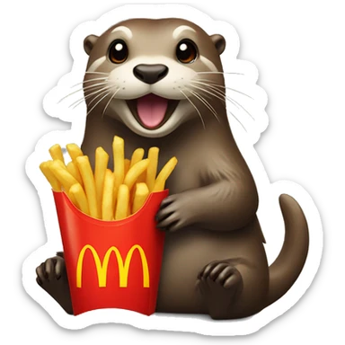 Otter eating a mc Donald’s fries sticker
