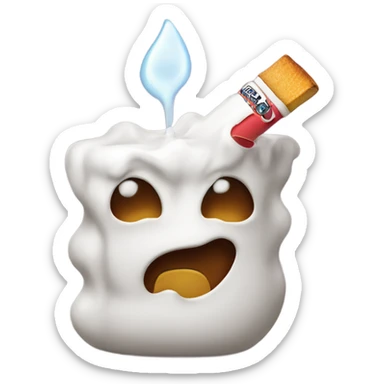 Emoji melting sugar with a lighter sticker